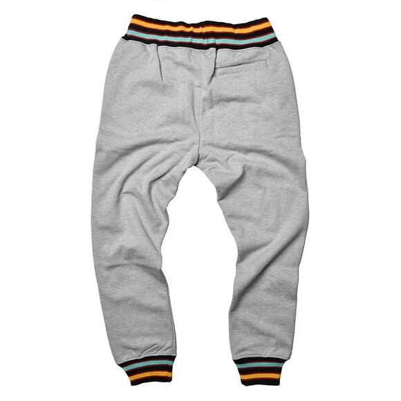 AACA Retro 90s Joggers HBCU Pride Sweatpants w/ Striped Cuffs, Gray - Picture 2 of 5